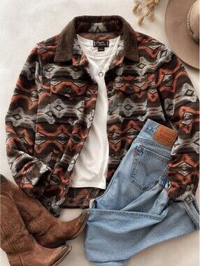 Cowgirl Legend Aztec Southwest Button Front Jacket Shacket Women’s XL